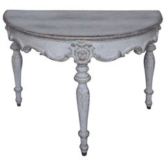 Carved Demilune Table