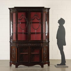 Carved Display Cabinet Mahogany, England, 19th Century
