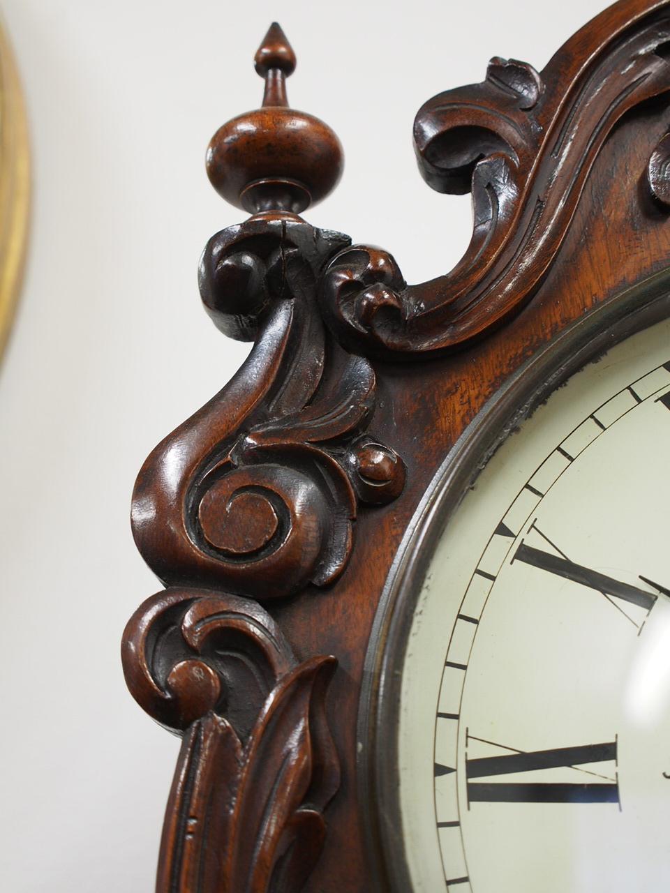 Carved Drum Head Grandfather Clock by J W Mitchell, Glasgow 4