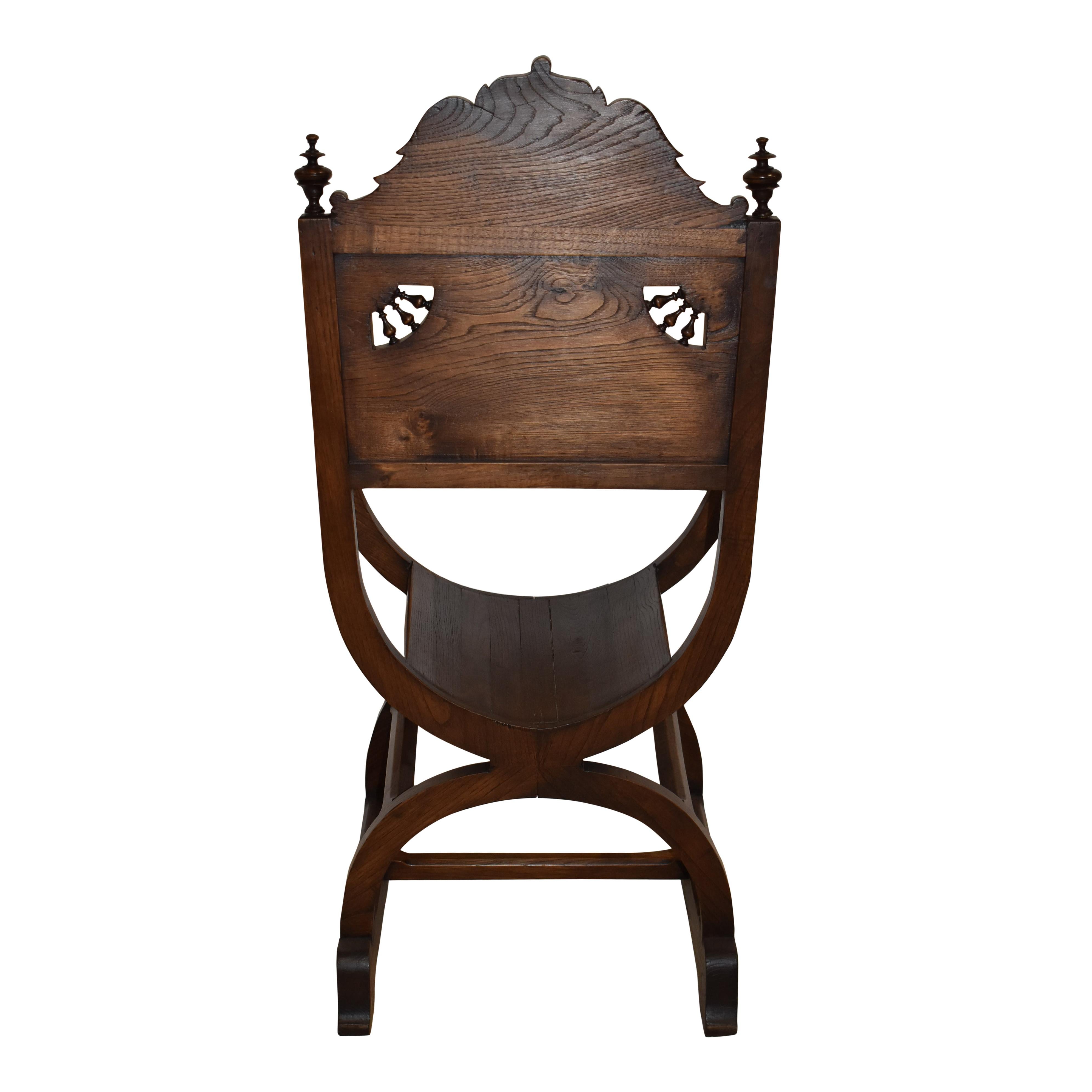 Carved Dutch Curule Chair, circa 1895 For Sale 2