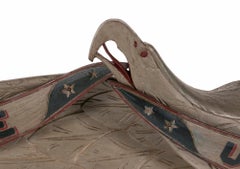 Carved Eagle from the Shop of John Bellamy, Unusual Grey Paint, ca 1890-1905