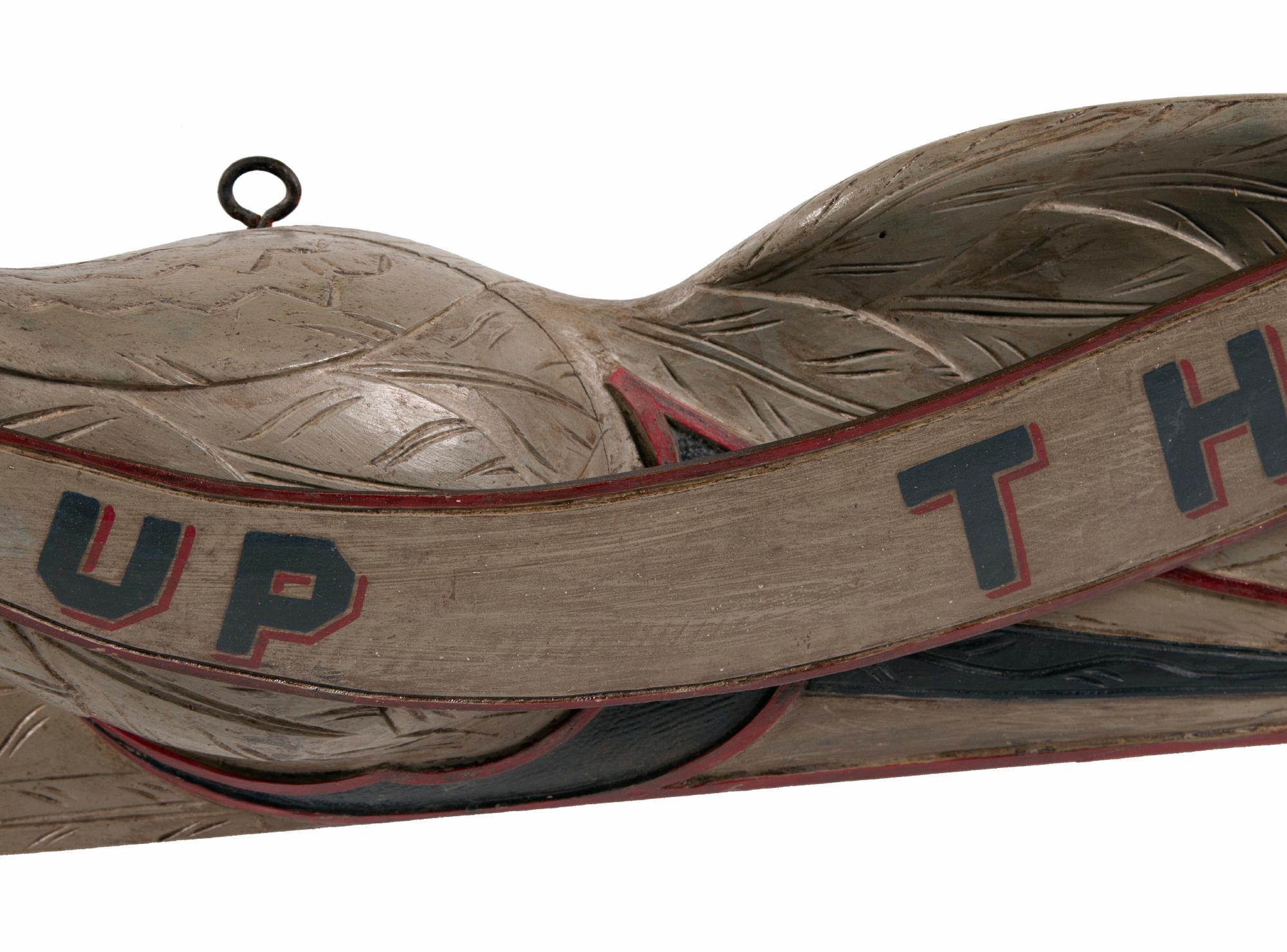 American Carved Eagle from the Shop of John Bellamy, Unusual Grey Paint, ca 1890-1905