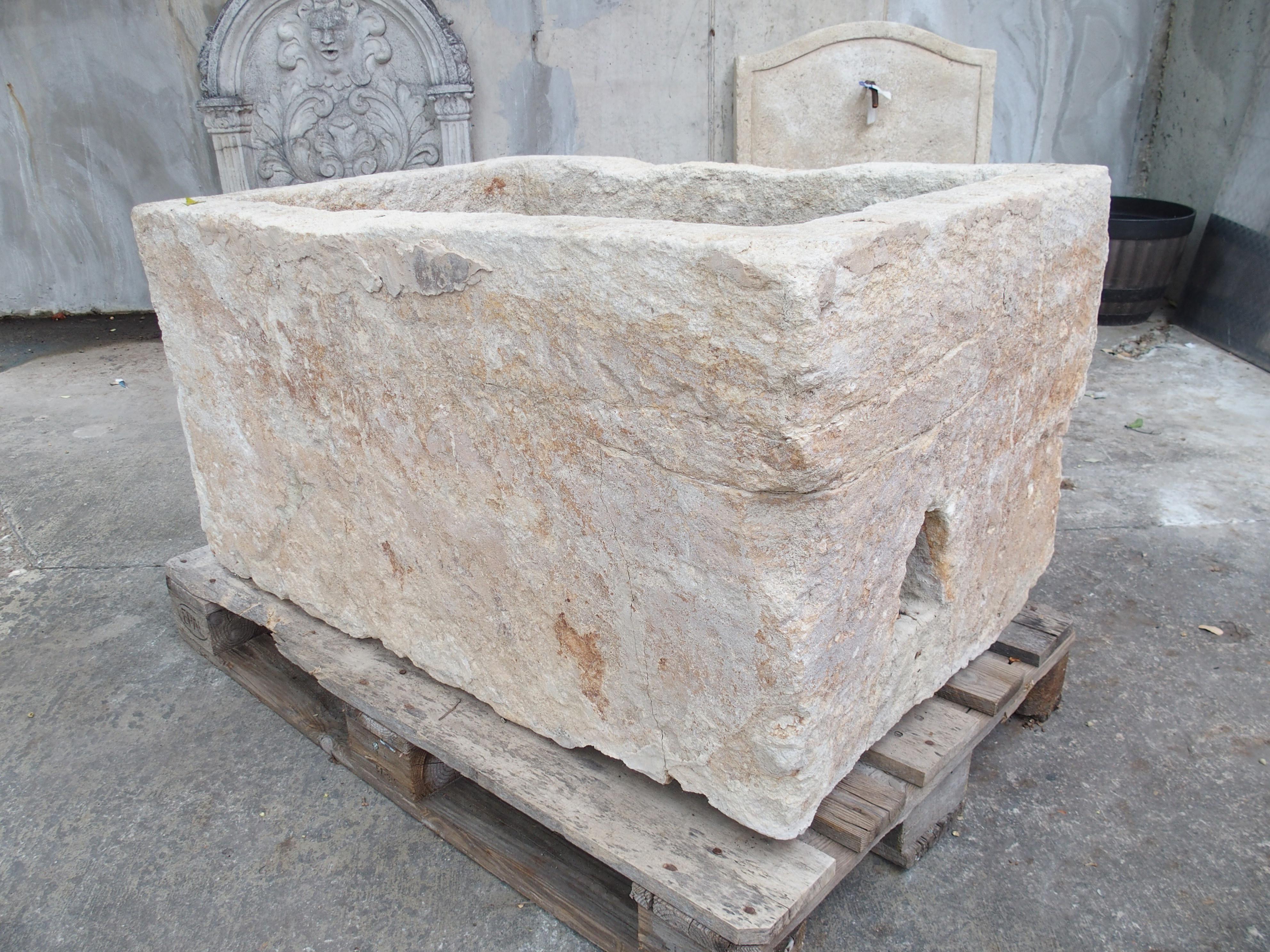 French Carved Early 19th Century Limestone Trough from the South of France For Sale