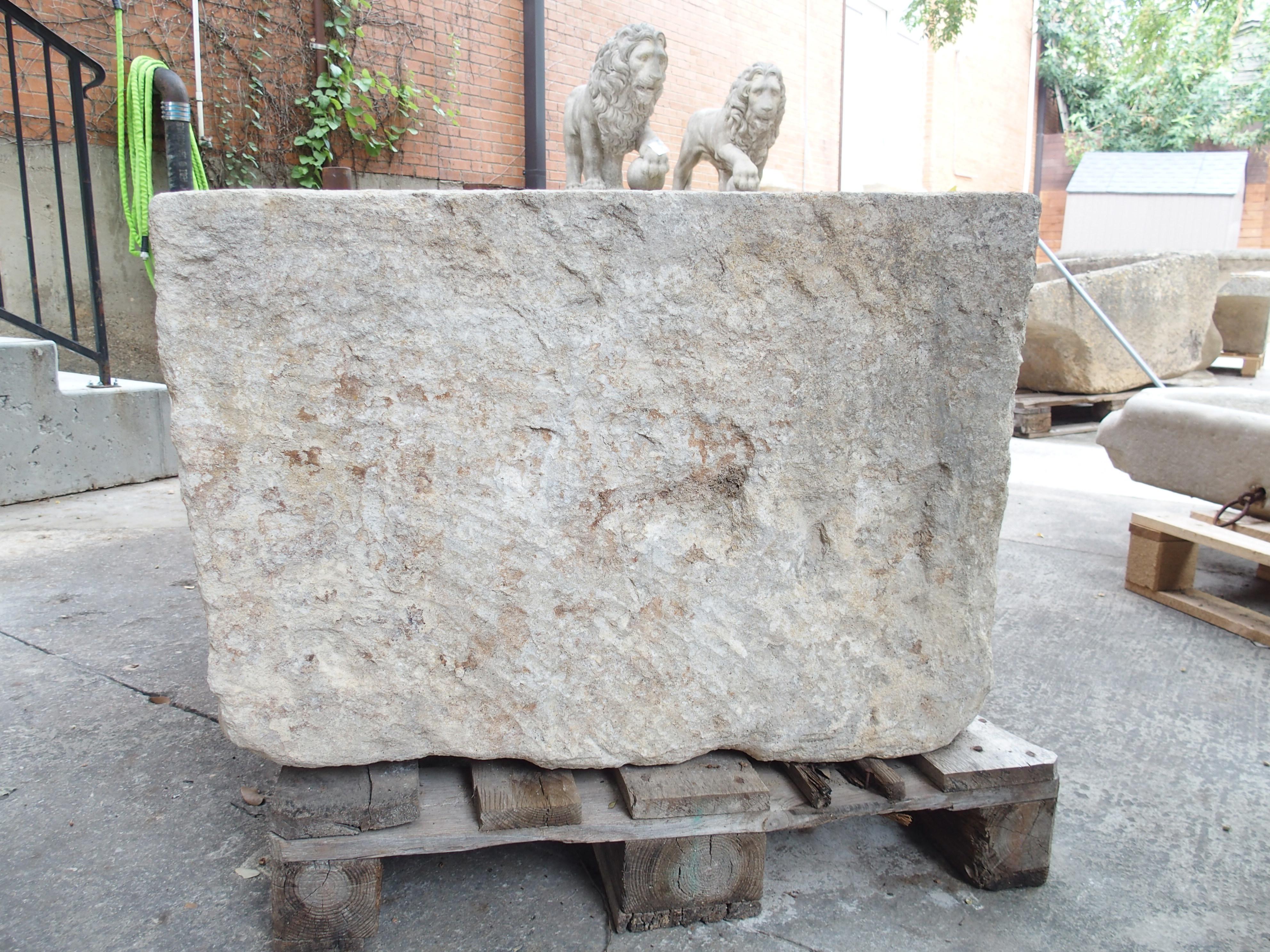 Carved Early 19th Century Limestone Trough from the South of France For Sale 2