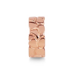 Carved Earth Texture Band in 9 Karat Rose Gold, Dress Ring or Wedding Band
