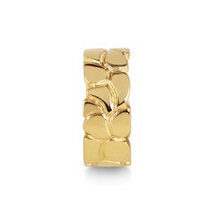 Carved Earth Texture Band in 9 Karat Yellow Gold, Dress Ring or Wedding Band