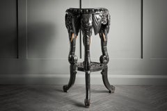 Carved Ebonised Elephant Console Table