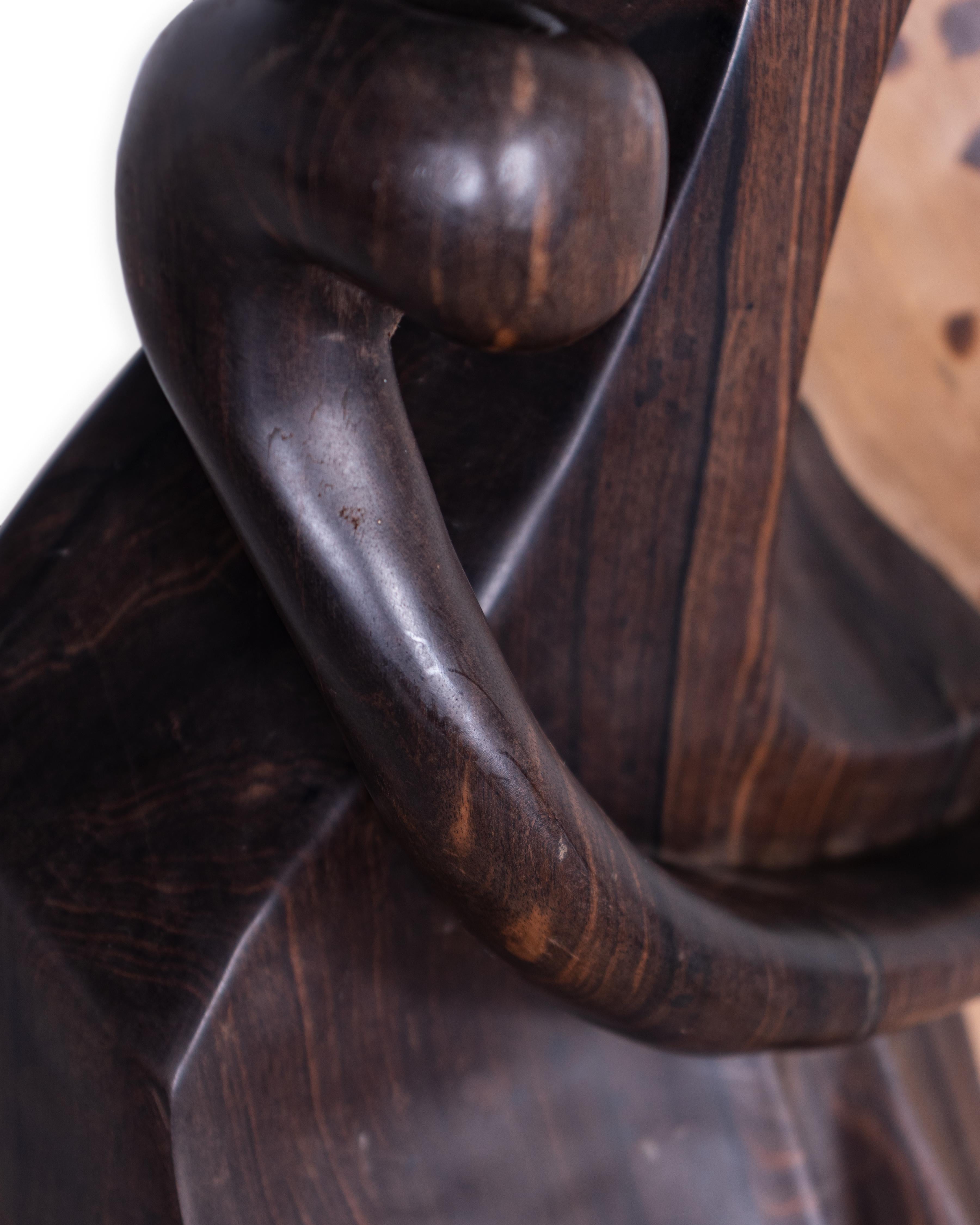 Hand-Carved Carved Ebony Abstract Bust For Sale