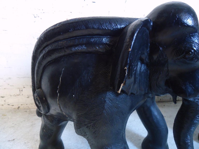 Carved Elephant Chairs For Sale at 1stDibs