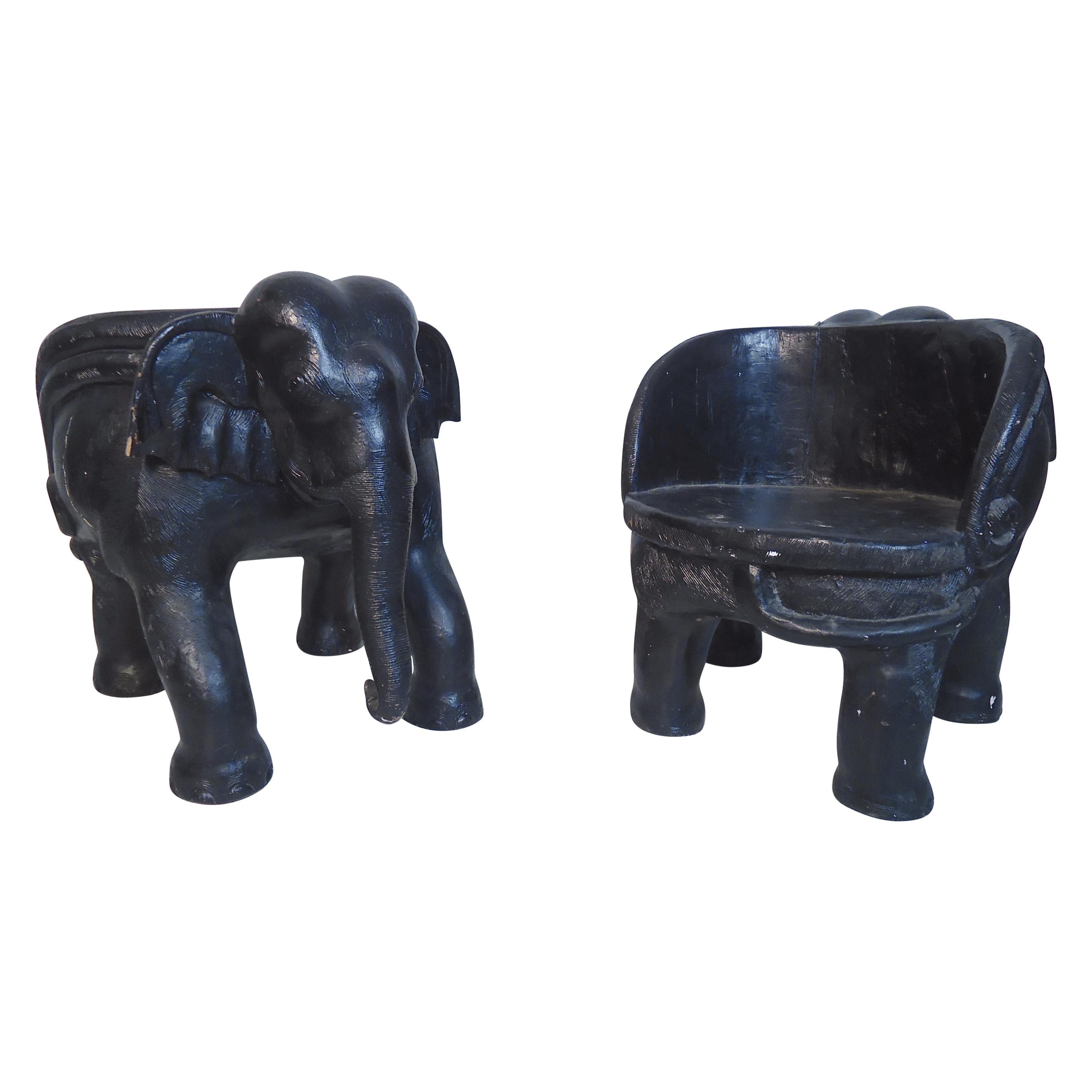 Carved Elephant Chairs