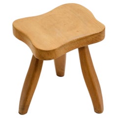 Carved Elm Stool