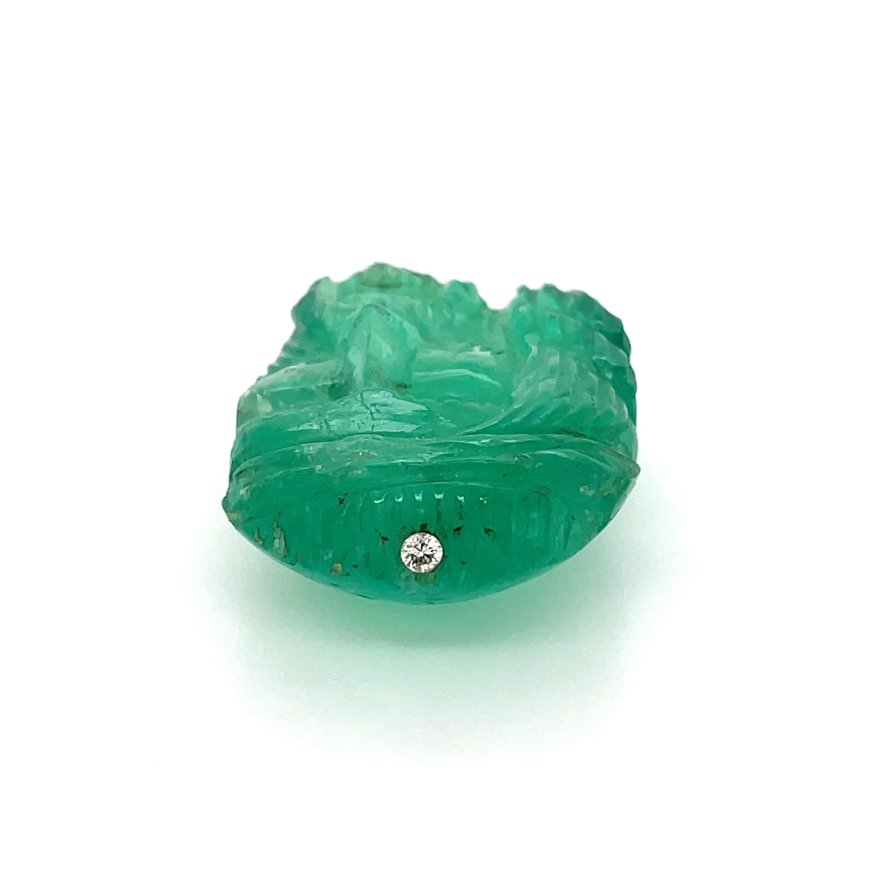 Carved Emerald Jesus Christ Cts 60.84 For Sale 1