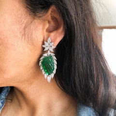 Zambian Emerald Leaf Earring