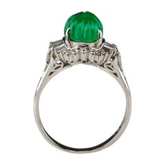 Emerald Ring with Diamonds in Platinum