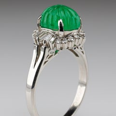 Emerald Ring with Diamonds in Platinum