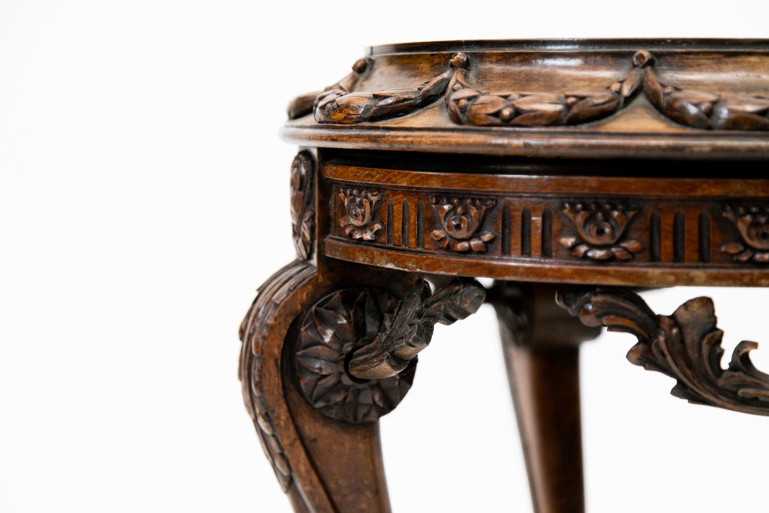Carved English Jardinière Stand For Sale 1