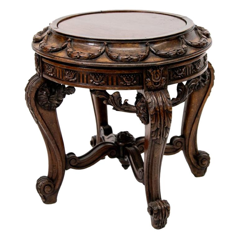 Carved English Jardinière Stand For Sale