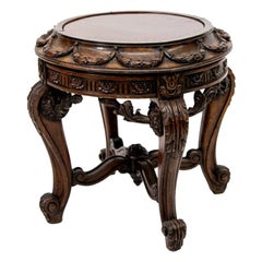 Antique Carved English Jardinière Stand