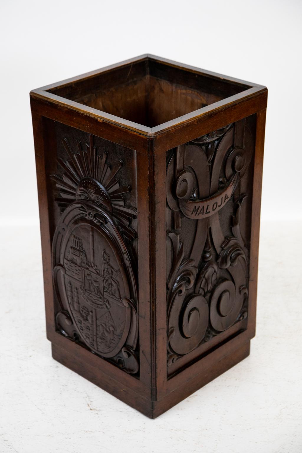 Carved English Mahogany Umbrella Stand 5