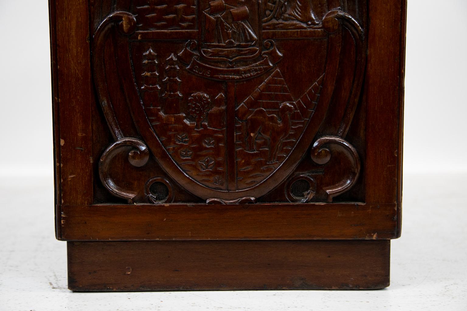 Late 19th Century Carved English Mahogany Umbrella Stand