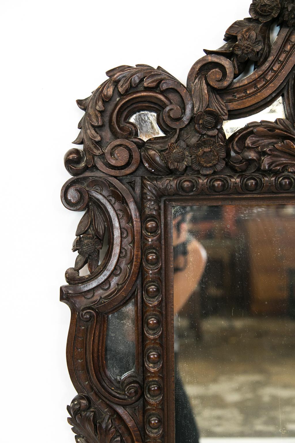 Hand-Carved Carved English Mirror