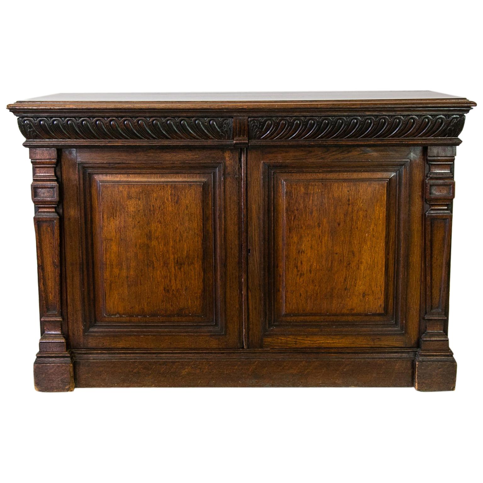 Carved English Oak Cabinet