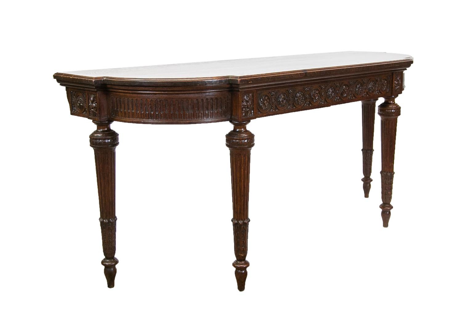Carved English Oak Console Table 6