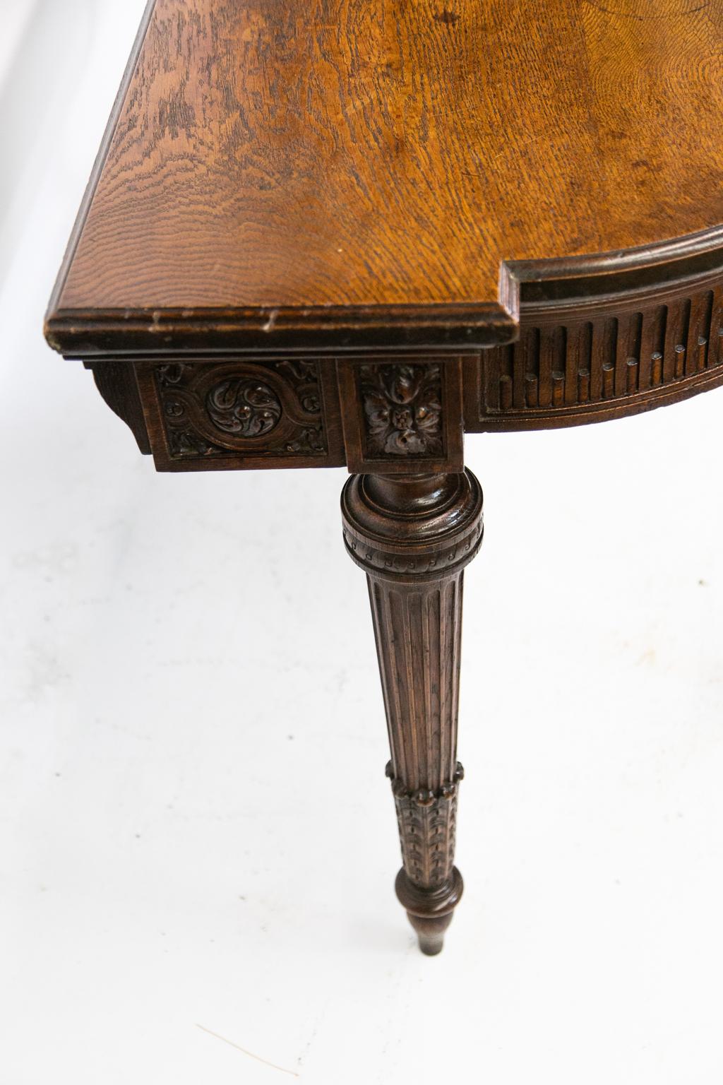 Carved English Oak Console Table 1