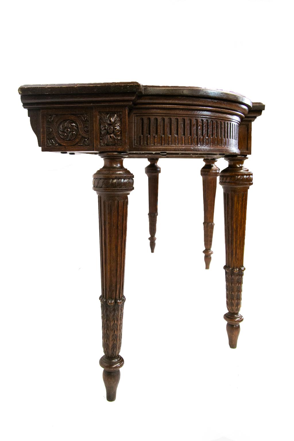 Carved English Oak Console Table 2