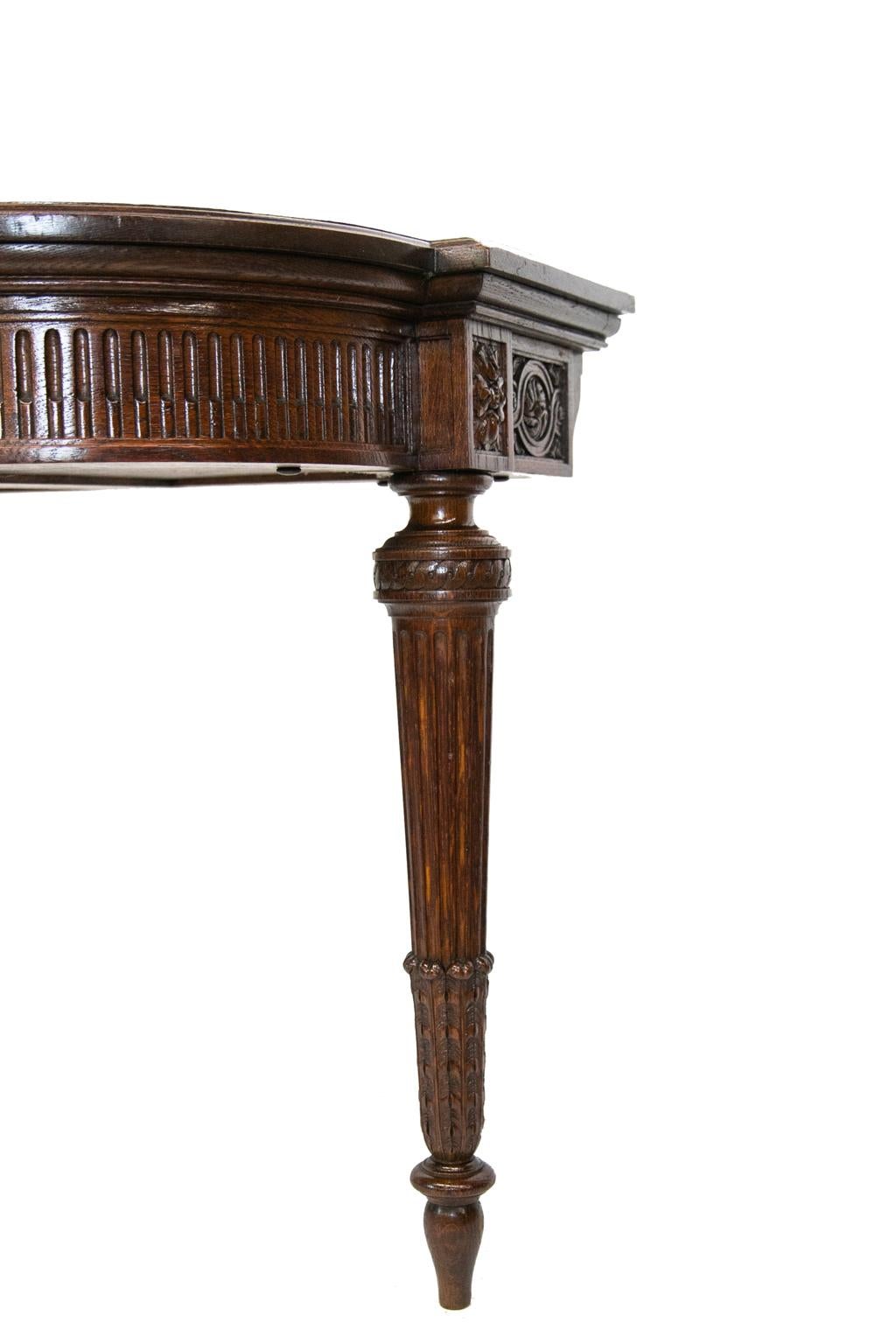 Carved English Oak Console Table 4