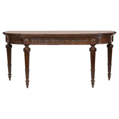 Carved English Oak Console Table