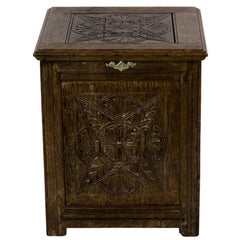Caja de chimenea inglesa de roble tallado