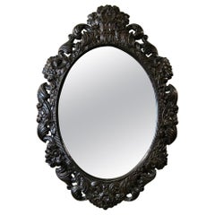 Carved English Oval Mirror