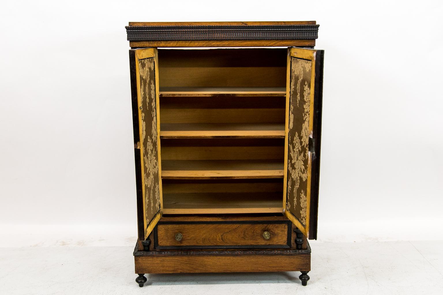 Carved English Rosewood Miniature Cabinet In Good Condition In Wilson, NC