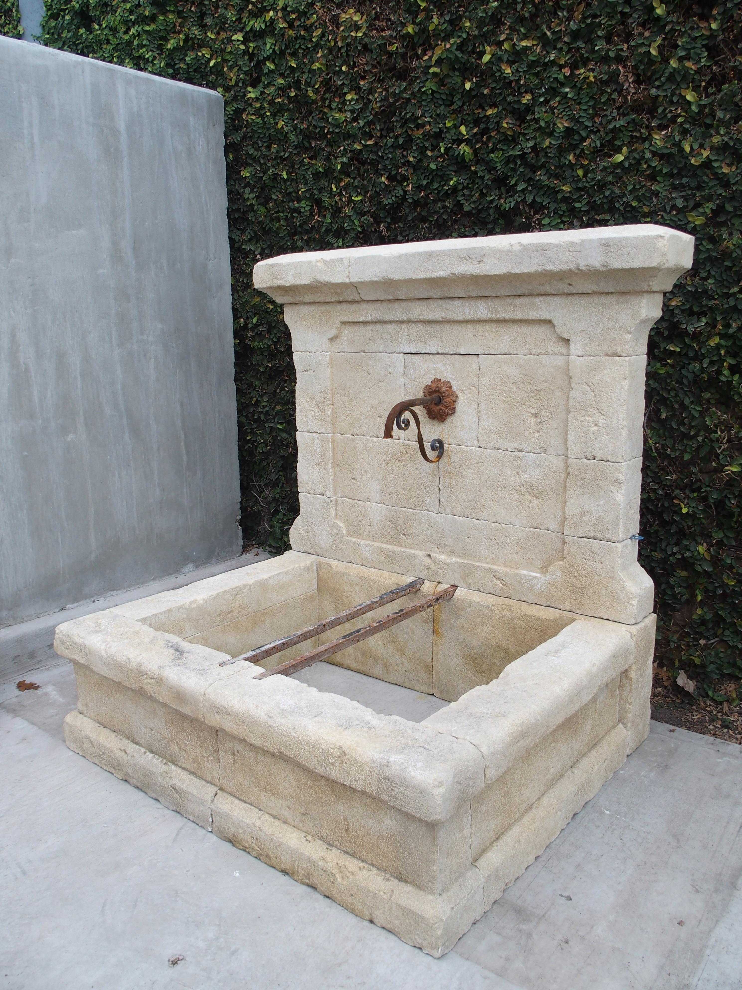 French Carved Estaillade Stone Wall Fountain from Provence, France