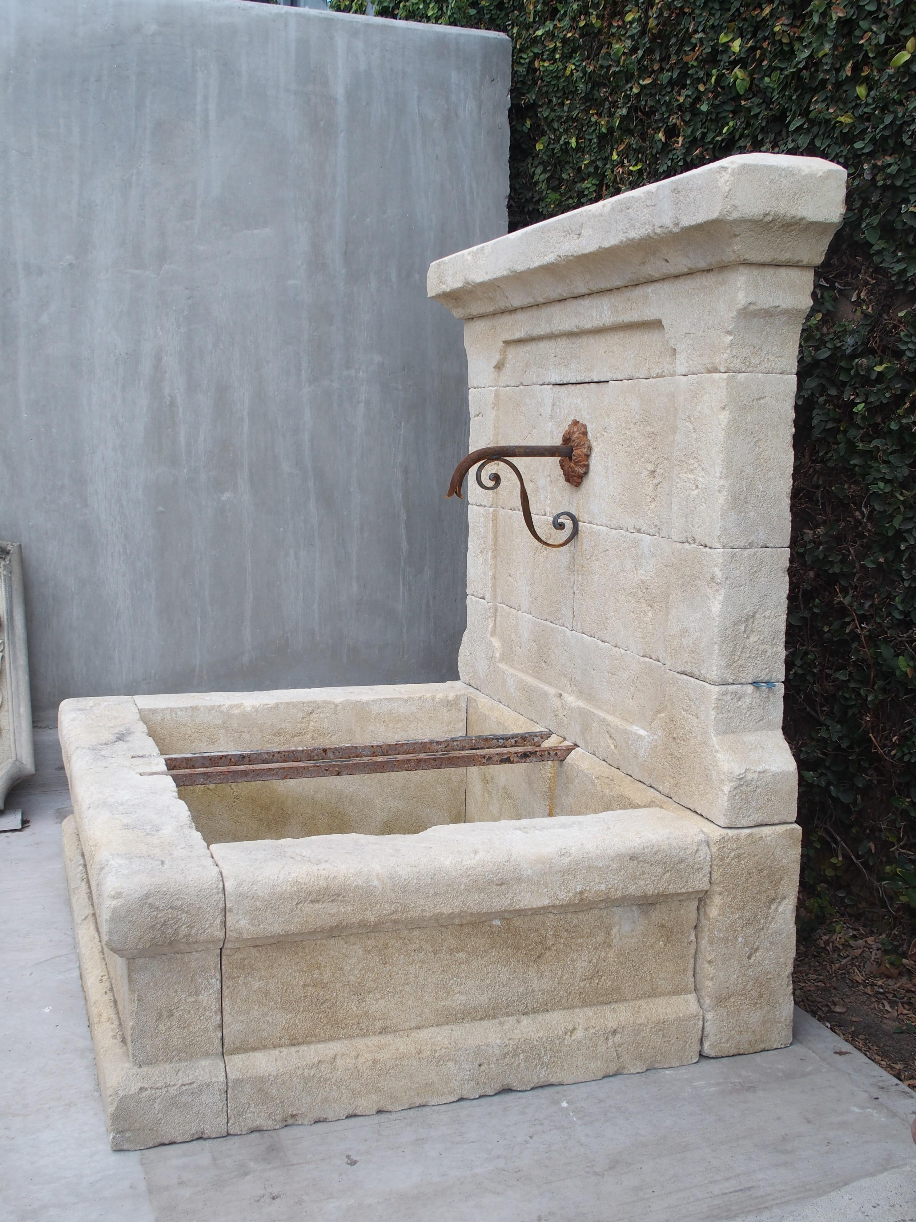 Limestone Carved Estaillade Stone Wall Fountain from Provence, France