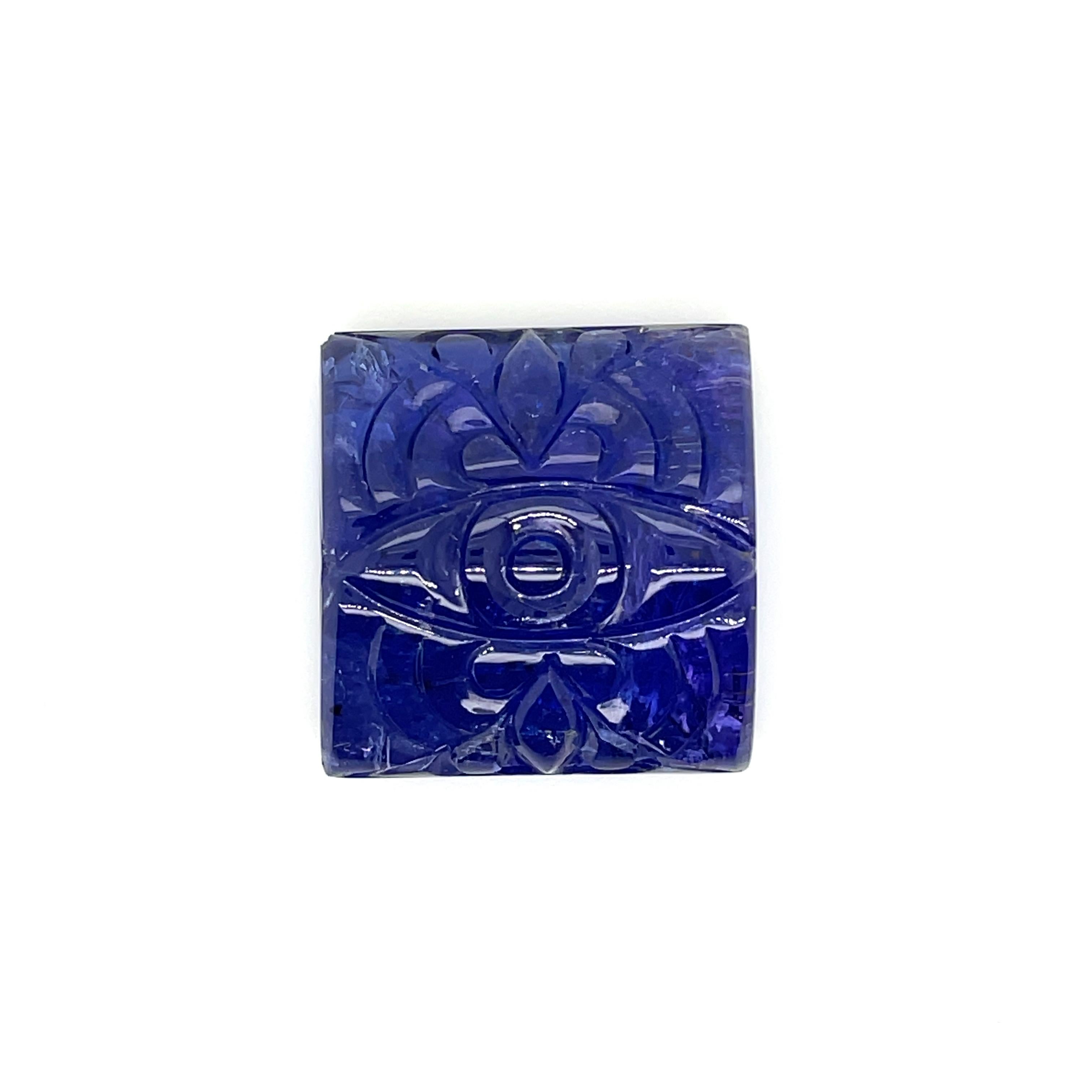 Contemporary Carved Eye Tanzanite Cts 79.71 For Sale