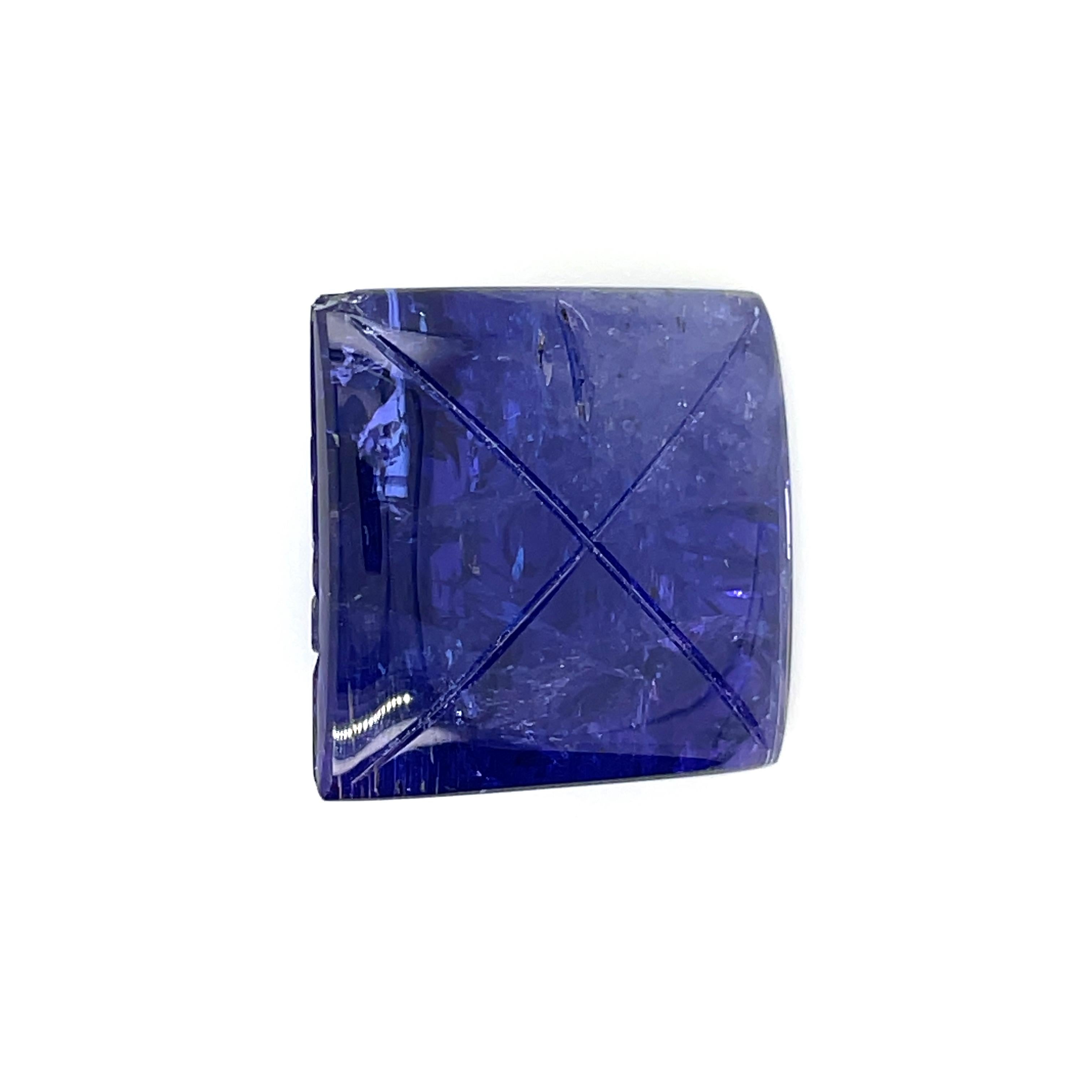 Square Cut Carved Eye Tanzanite Cts 79.71 For Sale