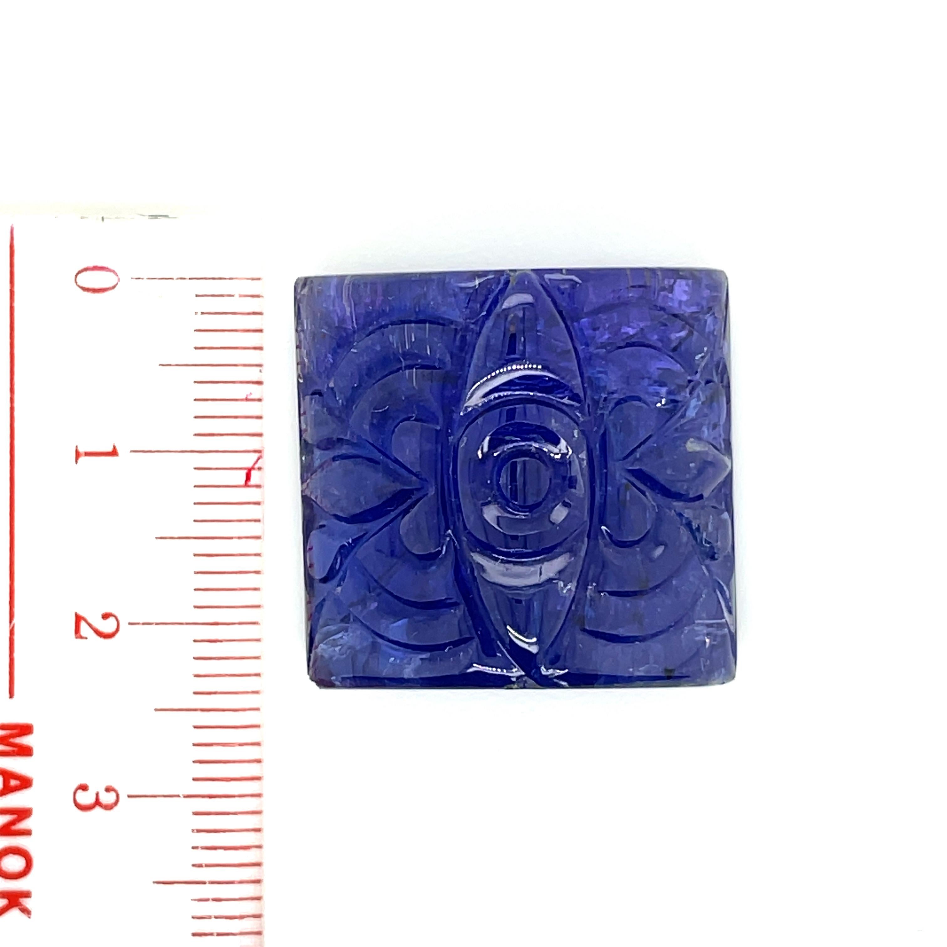 Carved Eye Tanzanite Cts 79.71 In New Condition For Sale In Hong Kong, HK