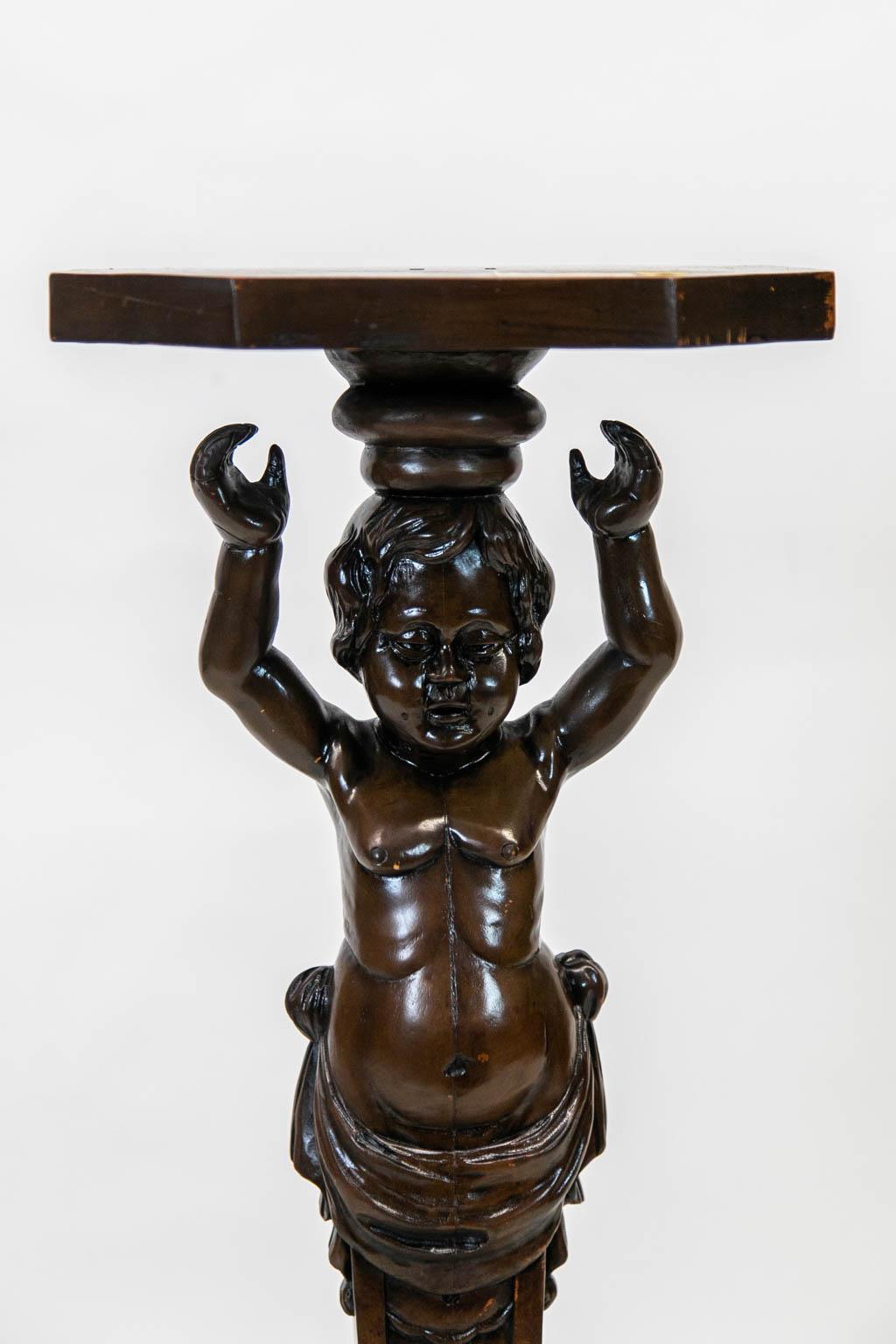English Carved Figural Table/Stand For Sale
