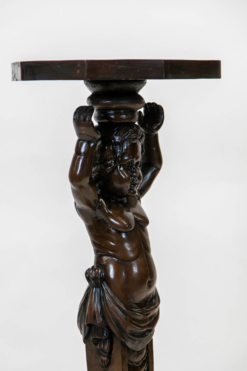 Carved Figural Table/Stand For Sale 1