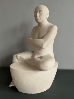 Carved Figurative Portland Stone Sculpture By Andre Wallace