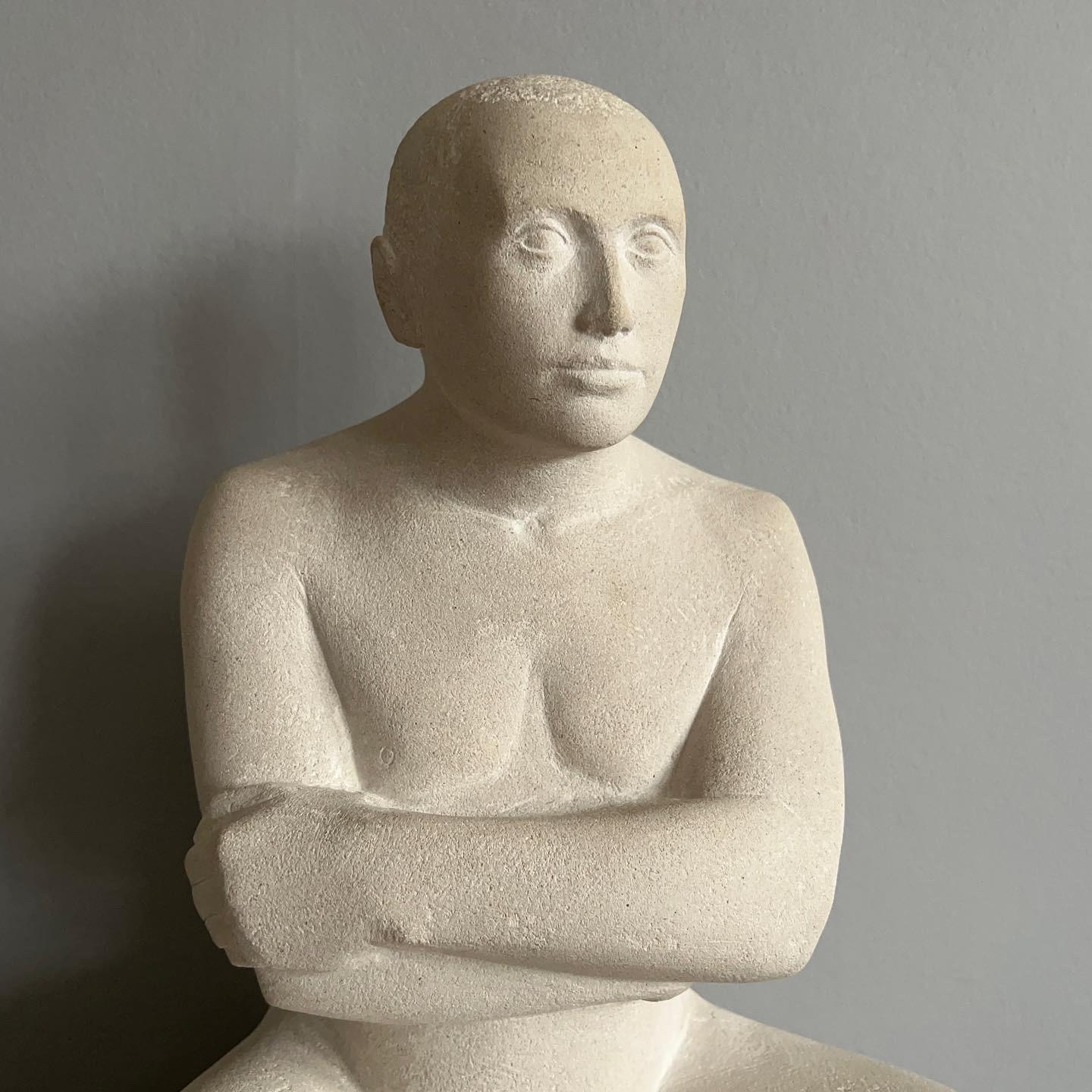 Carved Figurative Portland Stone Sculpture By Andre Wallace For Sale 2
