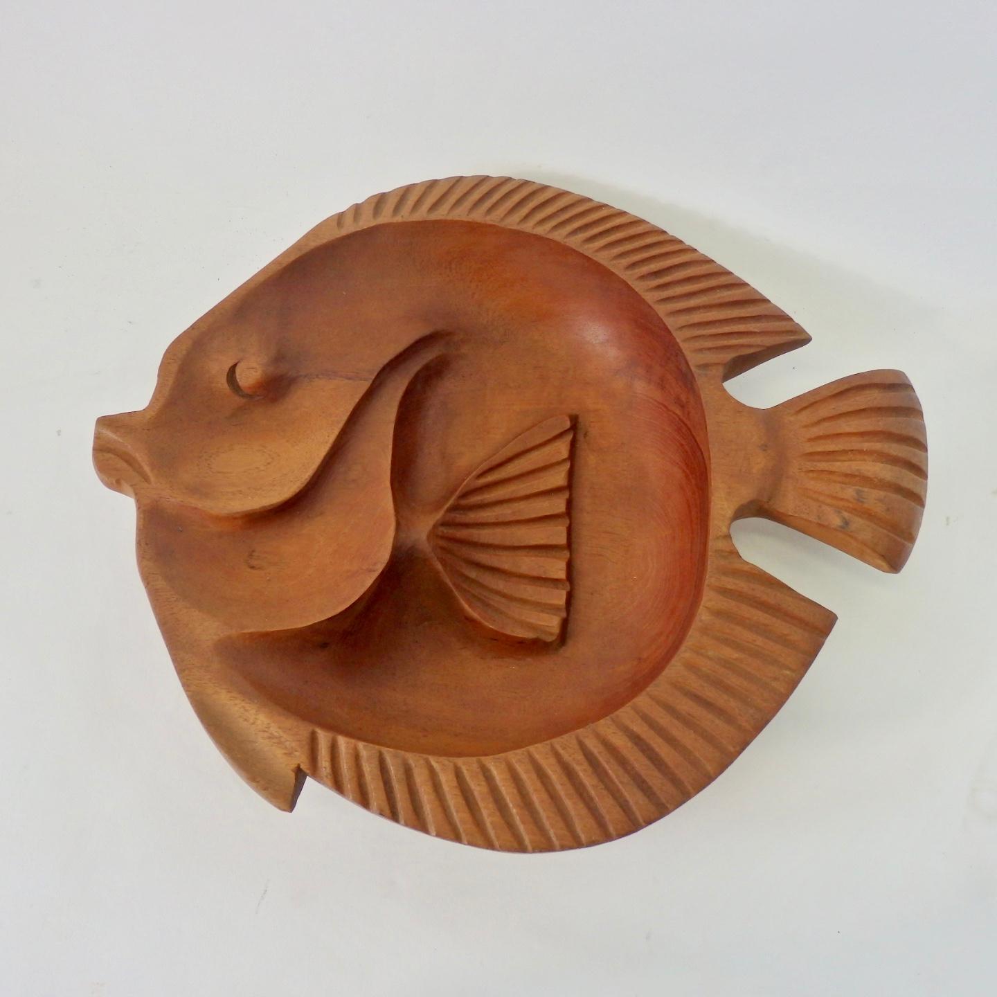 Mid-Century Modern Carved Fish Bowl