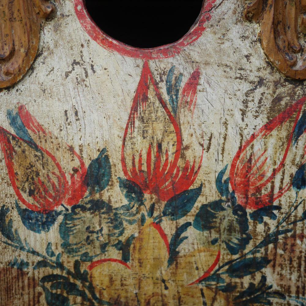 Carved Floral Painted Country Wardrobe, Central Europe, 1750 7