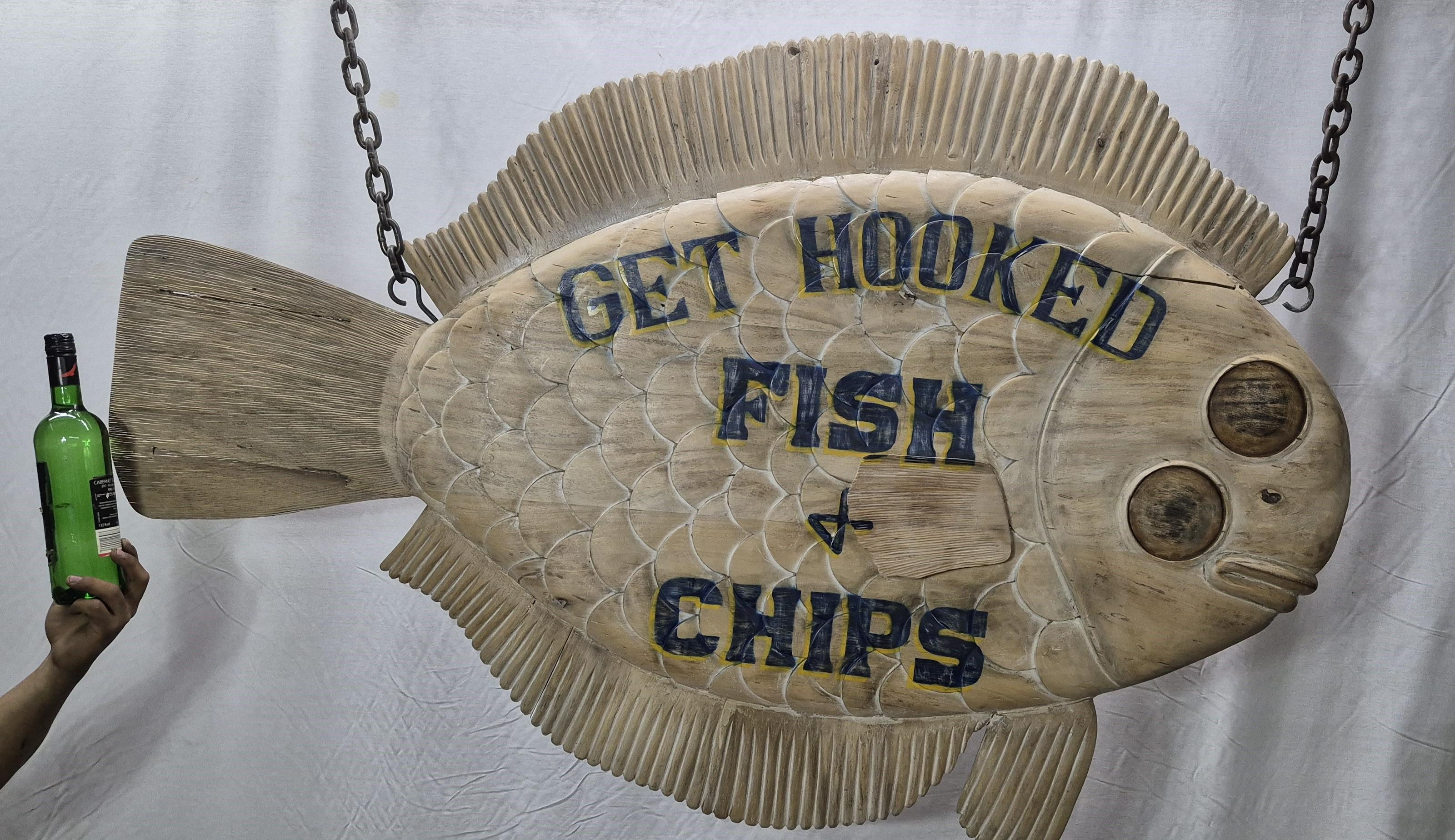 North American Carved Flounder Trade Sign 