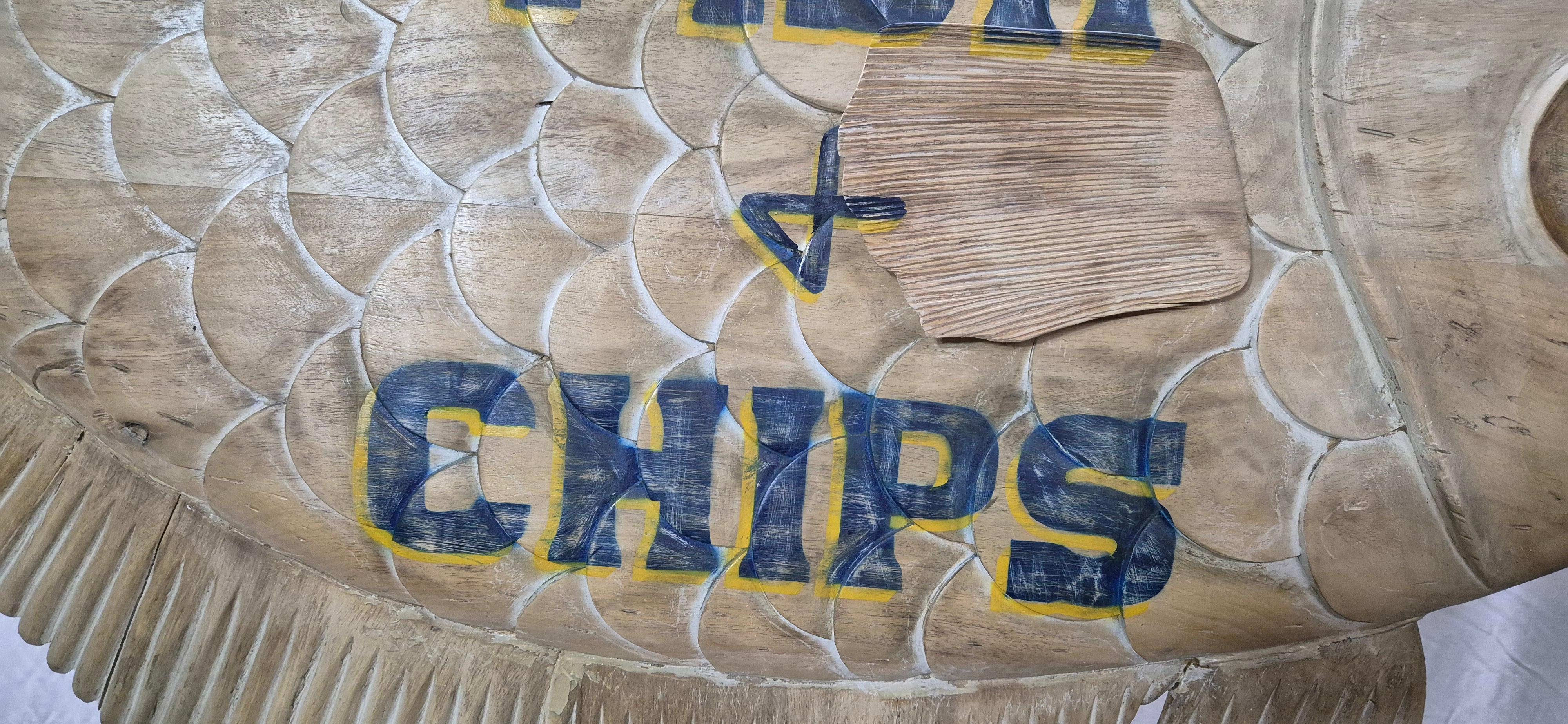 Contemporary Carved Flounder Trade Sign 