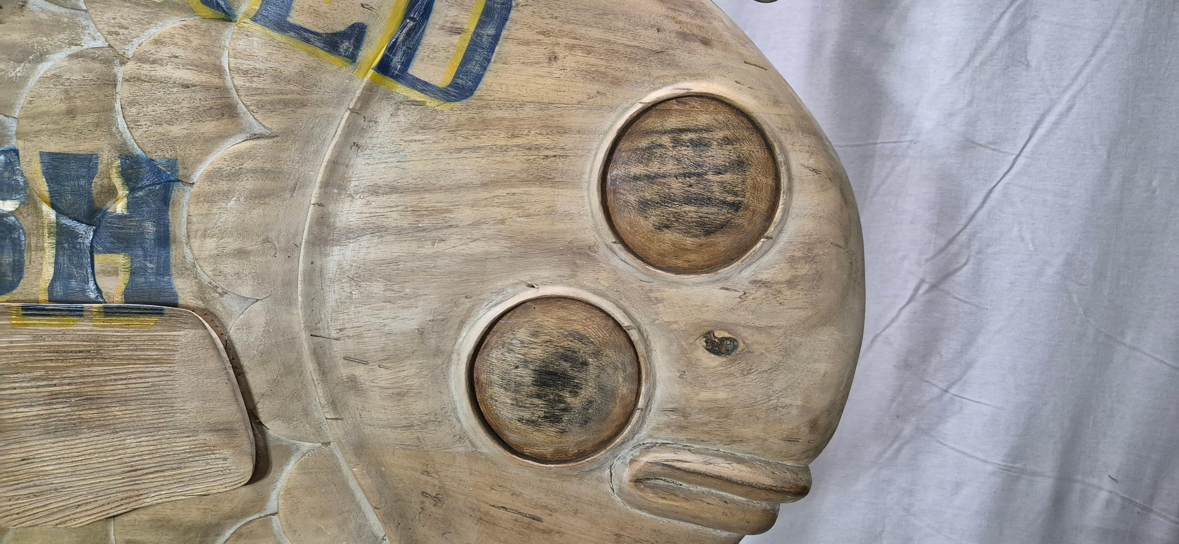 Wood Carved Flounder Trade Sign 