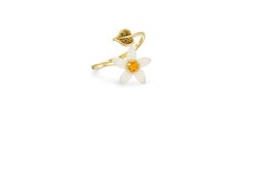 Carved Flower 14k ring with gemstones