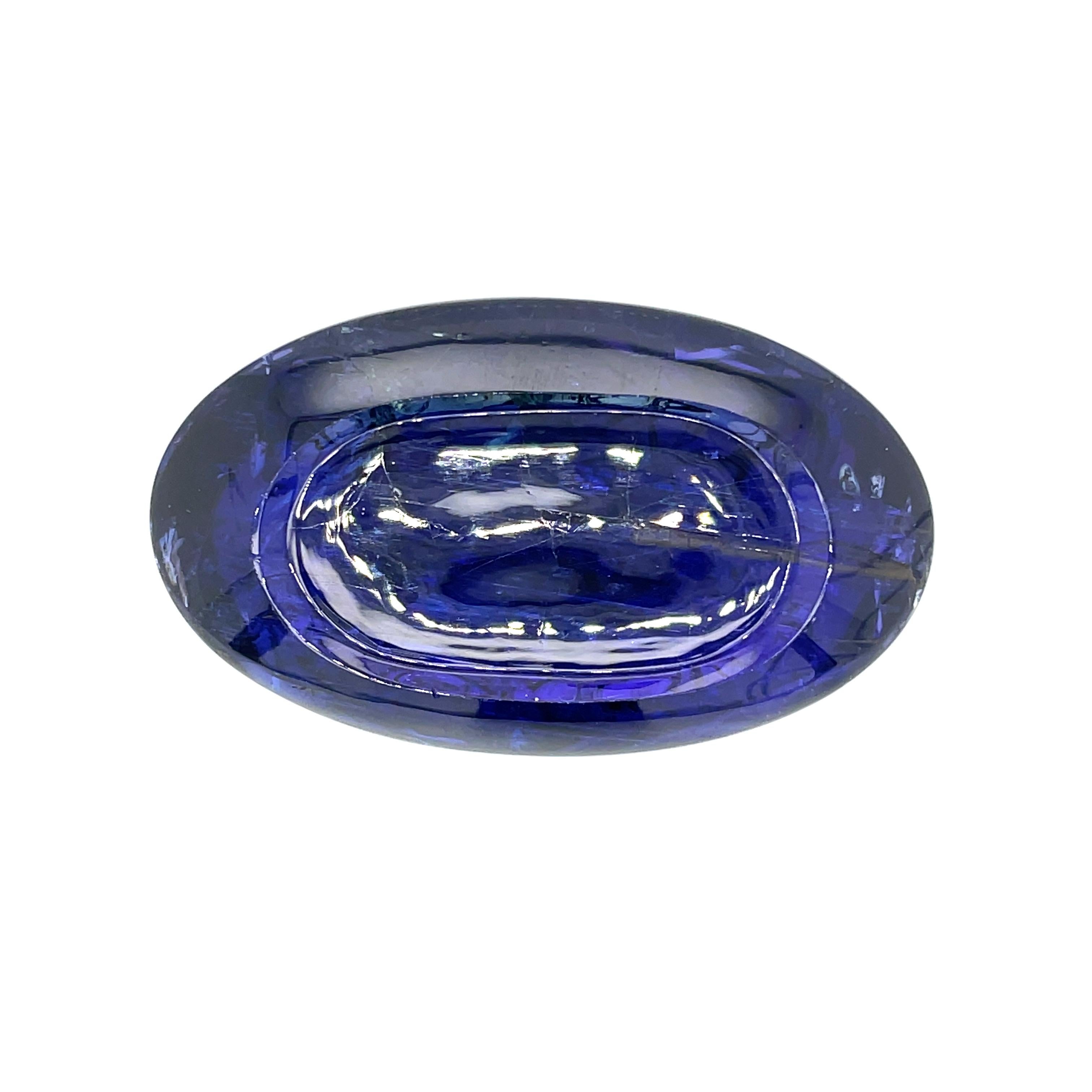 Carved Flower Oval Tanzanite Cts 178.33 In New Condition For Sale In Hong Kong, HK
